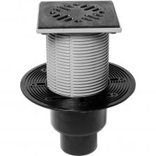 Трап Татполимер ПП ТП-310P 110/75/50 вертикальный выпуск, чугунная решетка 53608