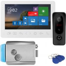 Комплект SURFACE 7 FHD KIT PLUS предназначен для организации аудио и видео связи, а также контроля доступа на частную территорию. В комплект входит 7" Full HD видеодомофон, вызывная панель со встроенной системой контроля доступа и электромеханический замок. Разблокировка замка может осуществляться бесконтактными RFID-брелоками, блокирующейся кнопкой на замке, обычными механическими ключами на случай отключения электричества, а также на расстоянии с помощью видеодомофона. Опционально к видеодомофону можно подключить вторую вызывную панель, 2 видеокамеры, 2 любых датчика, 5 дополнительных домофонов и 3 аудиотрубки для дублирования функций и интеркома в рамках одной системы. Для активации записи потребуется установить microSD карту памяти. Запись фото/видео может осуществляться по детектору движения, по внешнему датчику, вручную или автоматически при нажатии кнопки на вызывной панели. Отдельное питание для вызывной панели и комплектного электромеханического замка не требуется. Монитор питается от сети 220В и по 4-х проводному кабелю питает вызывную панель и замок. Монитор имеет встроенное реле для непосредственного управления воротами или замком. Корпус замка изготовлен из нержавеющей стали и подходит для любых калиток, дверей (правые, левые, открывающиеся внутрь и наружу). Комплект идеально подойдёт для использования в загородных домах. Видеодомофон адаптирован для работы с подъездными координатными и цифровыми системами через соответствующий модуль сопряжения.