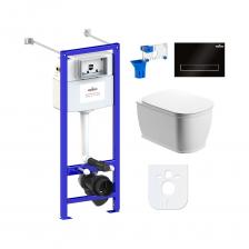 Комплект: инсталляция с унитазом Lavinia Boho Bell Pro Rimless 7 в 1 87050124 - комплексное предложение, включающее все необходимое для установки и комфортного использования подвесной керамики. Чаша унитаза крепится на инсталляционную систему, далее на стену монтируется клавиша смыва для подачи воды. Подвесной унитаз, как правило, находится над полом на высоте около 100 мм, что облегчает уборку и обеспечивает доступ для свободного мытья пола под чашей. Санитарный фарфор Lavinia Boho имеет более твердую и гладкую поверхность, нежели сантехнический фаянс. Благодаря современному оборудованию и обжигу керамики при температуре 1250 &deg;С образуется беспористая многослойная глазурь, которая отличается низким коэффициентом водопоглощения и меньше впитывает грязь и запахи. Сиденье с крышкой изготовлено из прочного дюропласта с петлями из нержавеющей стали и имеет идеальное сочетание глянцевого цвета с керамикой.