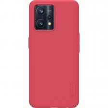 Тонкий жесткий чехол красного цвета от Nillkin серии Super Frosted Shield для Realme 9 4G и 9 PRO+ 5G