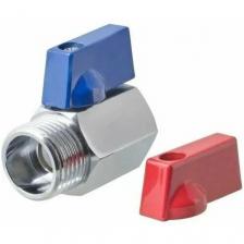 Кран шаровый MINI 1/2' ВН, хромированный (красные и синие ручки-флажки) TIM арт. DE22MF