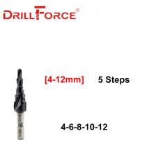 Кобальтовое ступенчатое сверло Drillforce M35 4-12/4-20/4-22/5-21/5-27 мм