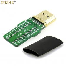 1 шт. «сделай сам», Стандартный HDMI-совместимый штекер для сварки, 19-контактный кабельный разъем, 19 + 1 позолоченный ремонтный штекер, термоусадочная Ванна