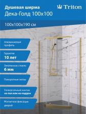 Душевой уголок Triton Дека -Голд 100x100, стекло прозрачное