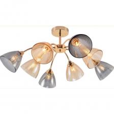 Цокольная потолочная люстра выполнена из высококачественных материалов и комплектующих. Изготовлена в золотом цвете на металлическом основании с плафоном геометрической формы. Люстра проста в сборке и монтаже. Прекрасно подойдет для основного местного освещения в гостиной, спальне, кухне и студии. Подходит для установки в системы натяжных потолков.