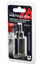 Коронка алмазная METALLICA Ultra 25*70мм, #46, с сверлом, по керамограниту, плитке в блистере 901786