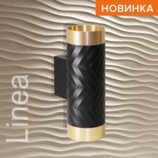 Накладной светильник WOLTA WSL-GU10/W09BG под лампу GU10 Чёрный/золото LINEA, цена за 1 шт.