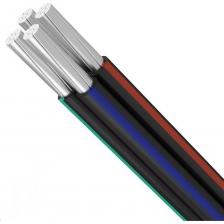 Самонесущий изолированный провод СИП-4 без несущего элемента, с алюминиевыми токопроводящими жилами, с изоляцией из светостабилизированного сшитого полиэтилена СПЭ, предназначен для ответвлений от воздушных линий к вводу и для прокладки по стенам зданий и инженерных сооружений. Соединение, подключение и крепление провода СИП-4 осуществляется с помощью специальной арматуры СИП. Провод соответствует требованиям ГОСТ 31946-2012. 