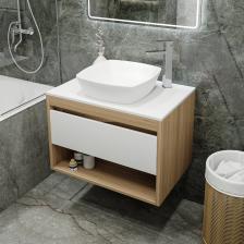 Тумба с раковиной Teymi Ritta 75 дуб эврика, матовая белая, раковина Kati 43