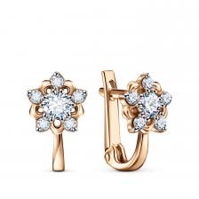 Золотые детские серьги с фианитами