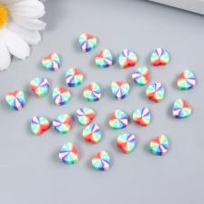 Набор бусин для рукоделия и плетения «Арт Узор. Сердечки радуга», 25 шт., PVC, 0.5x1x1 см