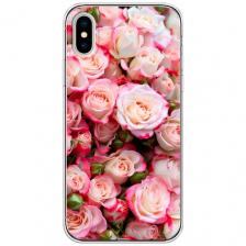 Силиконовый чехол на Apple iPhone X / Айфон X с принтом Много роз