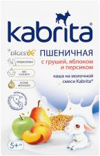 Каша Kabrita Пшеничная на молочной смеси с грушей яблоком и персиком с 5 месяцев 180г