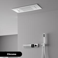 Хромированная термостатическая душевая система с дождевым душем