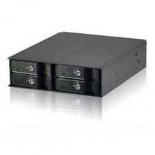 Procase {Hot-swap корзина 4 SATA3/SAS, черный, с замком, hotswap mobie rack module for 2,5" HDD(1x5,25) 2xFAN 40x15mm} [L2-104-SATA3-BK]