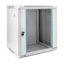 Монтажные шкафы Exegate EXEGATE Шкаф телекоммуникационный 19" настенный 12U EC-WM-12U.450.G.GREY (19”, 12U, 600x450x635mm (ШхГхВ), передняя дверь закаленное стекло, съемные боковые панели, пыле- и влагоза [EX298603RUS]