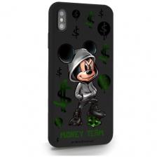 Черный силиконовый чехол MustHaveCase для iPhone XS Max Богатый Мышонок для Айфон 10С Макс Противоударный