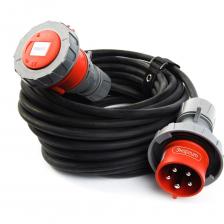 Удлинитель силовой шнур Силовой удлинитель шнур энаргит 380 вольт, кг 5x1,5 (50 метров, 1 розетка - 16а/iec60309, ip 67) КГ515-50-1-67
