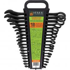 Этот набор комбинированных ключей от бренда ISMA станет незаменимым помощником как для профессионалов, так и для домашних мастеров. Включая 18 ключей различных размеров, он идеально подходит для выполнения широкого спектра работ, от ремонта автомобилей до бытовых задач.Характеристики:Размеры ключей: 8, 9 10, 11, 12, 13, 14, 15, 16, 17, 18, 19, 21, 22, 24, 27, 30, 32 мм.Материал: Изготовлены из высококачественной углеродистой стали, что обеспечивает долговечность и устойчивость к коррозии.Удобство хранения: Поставляется в пластиковом держателе, который позволяет удобно организовать и хранить ключи, предотвращая их потерю.Высокая прочность и надежность: Ключи из углеродистой стали обладают отличными механическими свойствами, что делает их идеальными для работы с крепежами различной прочности.Разнообразие размеров: Набор включает ключи от 8 до 32 мм, что позволяет легко справляться с различными задачами, будь то мелкий ремонт или более серьезные работы.Компактный и легкий пластиковый держатель: Держатель обеспечивает удобное хранение и транспортировку, позволяя всегда иметь инструменты под рукой.Дополнительные особенности:Универсальность: Идеально подходят для работы с болтами и гайками, как в автомобиле, так и в быту, что делает их незаменимыми в любом наборе инструментов.Легкость в использовании: Комбинированные ключи позволяют быстро переключаться между открытым и закрытым положениями, что делает процесс работы более эффективным.