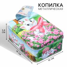 Копилка 14x10x5.8 см, металл, Коты Аристократы
