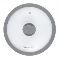 Крышка стеклянная Werner Grigio с силиконовым ободом 22 см
