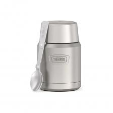 Теперь у вас есть возможность пообедать или перекусить вовремя и с комфортом, получая вкусовое и эстетическое наслаждение. Термос для еды ICON™ IS-300 MS легендарного производителя THERMOS сохранит любимые домашние блюда горячими и аппетитными в течение активного дня, или холодными – более суток. Длительное сохранение пищи в нужном температурном режиме обеспечивается за счёт уникальной технологии вакуумной термоизоляции, материалов премиум качества и особенностей конструкции. Важная деталь – складная ложка из пищевой нержавеющей стали, которая позволит перекусить в любое время и в любом месте. Ложка никогда не потеряется, т.к. для её хранения предусмотрена специальная ниша Stow-Away™ с системой фиксации в пробке термоса. Термос с широким горлышком абсолютно герметичен и подходит как для первых, так и для вторых блюд. Объём термоса рассчитан на 2 полноценные порции или 2 приёма пищи. В новой модели усовершенствована конструкция горлышка – теперь оно двуслойное со скруглённым краем для комфортного питья непосредственно из термоса. Благодаря широкому горлышку и наличию ложки поесть можно из термоса или используя крышку-чашку. Противоскользящее силиконовое основание Griptec™ делает термос устойчивым на любых поверхностях, а прочный корпус и усиленное дно защищают его от ударов при случайном падении. Термос не требует ручного ухода – его можно мыть в посудомоечной машине.