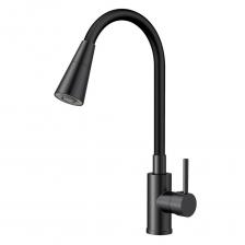 Смеситель для кухни Esko Kitchen черный с гибким изливом однорычажный (K47BB)
