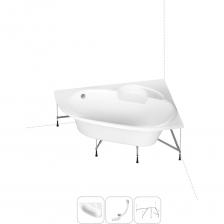 Акриловая ванна Bell Pro производится в размерах от 14095 до 170110 см с лево- и правосторонним разворотом, отлично подходит как для небольших помещений, так и для просторных ванных комнат. Диагональное расположение чаши позволяет эффективно использовать доступное пространство: одновременно иметь увеличенную длину купели для комфортного купания и оптимальный объем для принятия душа. Основа ванн из литьевого акрила — жесткий 4 мм лист полиметилметакрилата (ПММА), который помещают в вакуум-формовочное оборудование и под большим давлением заполняют матрицу будущей ванны. Для максимальной прочности конструкции по всему основанию купели закладывается усиленная плита ДСтП, а внешняя сторона покрывается смесью полимера с отвердителем и ровингом. После отверждения в ванне высверливают отверстия для слива-перелива. Сифон-автомат Useful Extras от Wellsee изготовлен из полипропилена высокой термической стойкости и прочности, неуязвим к воздействию агрессивных химических средств. Самоочищающаяся форма и изгибы сифона препятствуют скоплению грязи внутри обвязки и поддерживают высокую пропускную способность — 50 л/мин. Конструкция ванны предполагает установку на поперечные ножки или усиленный металлический каркас с максимальной нагрузкой до 500 кг и предусматривает дополнительную фиксацию к стене. Наличие регулировок на каждой ножке и распорках обеспечивает удобство установки на различных поверхностях.