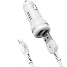АЗУ HOCO Z27 + кабель Lightning 2xUSB 2.1A White