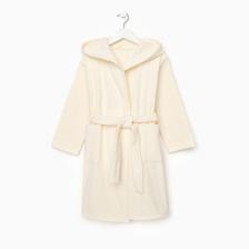 Халат махровый детский Этель Follow me, размер 34 (122-128 см), бежевый