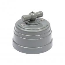 Проходной выключатель Мезонинъ ретро пластиковый 2 положения, цвет - серый GE30404-07