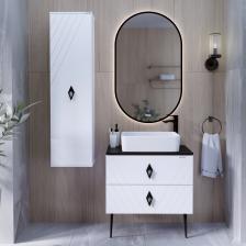 Мебель для ванной комнаты Grossman Вива 70 белый глянец, столешница черная