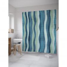 Штора-занавеска для ванной Штора (занавеска) для ванной JoyArty "Вертикальные волны" из сатена, 180х200 см с крючками, sc_59553