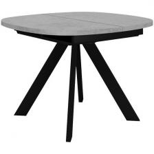 Стол вставка-бабочка на 6 персон DikLine B110 Бетон, опоры черные (квадратная столешница, 4 ножки) Dikline