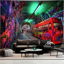 Гобелен с городским граффити-яркое искусство граффити, полиэстер, настенный гобелен для гостиной, спальни, декоративное настенное искусство