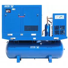 Винтовой компрессор АСО-ВК11/16М2.ОВ-500 подает сжатый воздух с давлением 16 атмосфер и производительностью 900 л/мин. Двигатель 11 кВт напряжением 380 В связан с винтовым блоком ременным приводом. Габариты установки 185 х 79 х 170 см., масса 620 кг. Рабочее давление 16 атмосфер обеспечивает стабильное сжатие, идеально подходящее для применения в различных областях. Винтовой компрессор АСО-ВК11/16М2.ОВ-500 оснащен осушителем рефрижераторного типа и встроенными линейными фильтрами, которые обеспечивают высокую степень очистки ресурса от масляной взвеси и механических примесей. В результате удаляются частицы размером 0,1 микрона, а концентрация масляной взвеси не превышает 0,01 мг в кубометре Рефрижераторный осушитель устанавливается рядом с компрессорным устройством на ресивер объемом 500 литров. Это обеспечивает компактность установки и экономию финансов на покупку дополнительного оборудования. Компрессор имеет низкий уровень шума, поэтому может работать непосредственно в производственном помещении. Винтовой компрессор АСО-ВК11/16М2.ОВ-500 включает в себя высококачественный винтовой блок YNT55A компании Baosi. Baosi — крупнейший в Китае производитель одно и двухступенчатых маслозаполненных винтовых блоков для компрессоров. Компания имеет многолетний опыт производства компрессорного оборудования высшего класса. Винтовые блоки проходят комплекс стендовых испытаний, сочетают долговечность, эксплуатационную выносливость и передовые возможности энергосбережения. АСО-ВК11/16М2.ОВ-500 оснащен современной системой управления и контроля, которые обеспечивают удобство эксплуатации и безопасность. Пользователи могут легко отслеживать параметры работы, такие как давление, температура, уровень масла, а также настраивать рабочие режимы в соответствии с требованиями конкретного процесса.