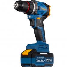 Мощный аккумуляторный шуруповёрт MABAR 8013-4.0 — это удобный и компактный инструмент, который станет вашим надёжным помощником в повседневных задачах.Вы сможете использовать его в любом месте без необходимости подключения к источнику питания. В комплекте с шуруповёртом идут два литий-ионных аккумулятора ёмкостью 4000 мА·ч, а также блок питания. Литий-ионные аккумуляторы отличаются долгим сроком службы — до 3000 циклов зарядки — и не требуют обслуживания в течение всего срока эксплуатации.Мощный бесщёточный электрический двигатель позволяет работать в двух режимах:- L — со скоростью вращения 0–500 об/мин;- H — со скоростью вращения 0–2000 об/мин.Шуруповёрт способен затягивать болты и завинчивать саморезы в дерево и металл с максимальным крутящим моментом 55 Н·м. Реверсивный режим работы включается с помощью переключателя.Быстрозажимной бесключевой патрон диаметром 13 мм обеспечивает быструю смену бит и свёрл. Под патроном расположен светодиодный фонарь, который автоматически включается при нажатии на курок и освещает рабочую область в тёмное время суток.Прорезиненная ручка обеспечивает надёжный хват.Инструменты для дома часто бывают необходимы в самых неожиданных ситуациях — будь то подвеска полки, сборка мебели или ремонтные работы. Аккумуляторный шуруповёрт Mabar обязательно станет вашим незаменимым помощником во всех строительных работах.Невероятное сочетание функций, объединяющее в себе дрель и шуруповёрт, позволит вам легко и быстро выполнять самые разнообразные задачи.