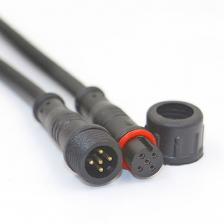 Светодиодный разъем Светодиодный водонепроницаемый кабельный разъем «папа-мама» 2-контактный/3-контактный/4-контактный/5-контактный светодиодный разъем «папа» и «мамама» IP68 черный