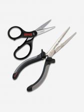 Комбо-набор аксессуаров для рыбалки Rapala 11 Pliers & Super Line Scissors (плоскогубцы, 16см; ножницы,13см; чехол), Черный