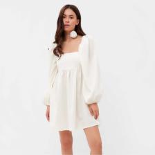 Платье с бантом мини женское MIST Summer time, белое, размер 42