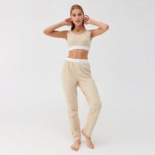 Брюки домашние женские MINAKU: Home collection, бежевые, размер 52