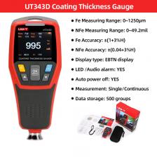 UNI-T UT343D Толщиномер покрытия 0,1 микрон/0-1250 мкм Тестер толщины автомобильной пленки для измерения инструментов для рисования FE/NFE