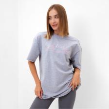 Футболка оверсайз женская MINAKU FIT: SPORTY & STYLISH, светло-серая, размер 42