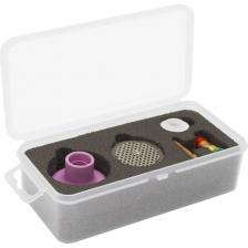 Набор для TIG-сварки Saturn №24 (2,4мм) Оберон совместим с горелками TIG TW 17/18/26. В набор входят увеличенные сопла Saturn в комплекте с газовой сеткой. Сопло с сеткой в сочетании с газовой линзой, создает равномерный ламинарный поток, распределяет газ по всей окружности сопла, создавая высокий уровень защиты сварочной ванны. Газовая сетка выполнена из нержавеющей стали. Набор предназначен для работы с вольфрамовыми электродами диаметром 2,4 мм.В набор входят:Сопло керамическое Saturn №24 (L37,5 / d38,5)Сетка 2,4 мм для сопла Saturn №24Держатель цанги 2,4 мм GL SaturnЦанга короткая 2,4 ммИзолятор Pyrex-Saturn