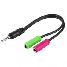 Vivanco Jack 3.5 mm - 2 x Jack 3.5 mm (45499), длина 0.1 м, черный