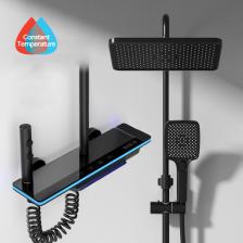 Душевая система WJNMONE с термостатом, лейка "Водопад", латунь