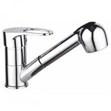 Однорычажный смеситель для кухни с выдвижной лейкой отличное решение для кухни и для ванной комнаты. Смеситель с вытягивающейся лейкой имеет один рычаг для регулировки воды и лейку с режимом душ. Аэратор обеспечивает одинаковый поток воды, с помощью того, что специальная металлическая сеточка рассеивает напор, вода смягчается. Конструкция прибора на шпильке подразумевает их установку в специально подготовленное отверстие с помощью креплений. При помощи подающего воду гибкого шланга, излив смесителя можно вытянуть из держателя. При монтаже модели достаточно, когда в раковине или умывальнике имеется всего одно отверстие под смеситель. Смеситель для кухни (мойки) INGROSSO 600-29 выдвижная лейка, 40 картридж, шпилька Смеситель для кухни с выдвижной лейкой однорычажный. Материал корпуса: сплав цинка Цвет: хром. Размер картриджа: 40 мм. Крепление: шпилька.