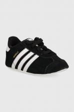Замшевые кожаные туфли для новорожденных GAZELLE CRIB adidas Originals, черный