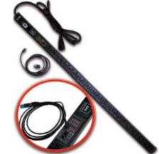 Блок розеток TWT TWT-PDVM-4C9-20C3-I9 вертикальный, 4xC19+20xC13, 250V, 32A, с мониторингом по RS-485, шнур 3 м, вилка IEC309