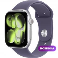 Умные часы Apple Watch Series 11, 46mm, Silver Aluminium Case with Purple Fog Sport Band, M\L MEVA4X/A